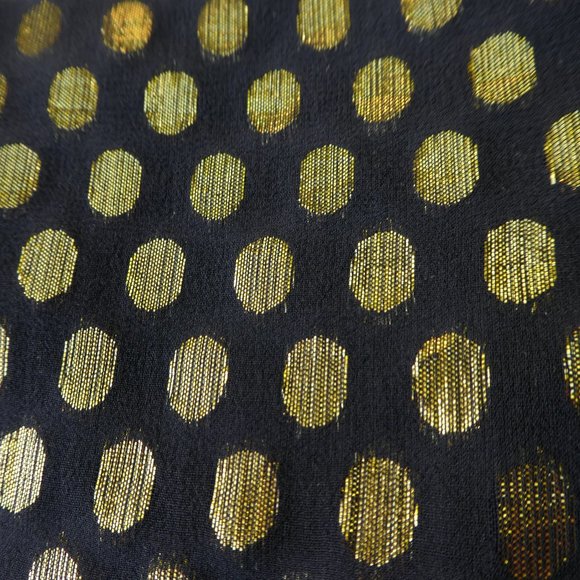 SiLK Metallic French Connection Gold Polka Dot Babydoll Top Sleeveless Tie 6 - Picture 5 of 8